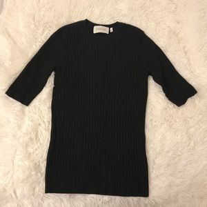 ARITZIA - BABATON BLACK KNIT MID-SLEEVE SWEATER
